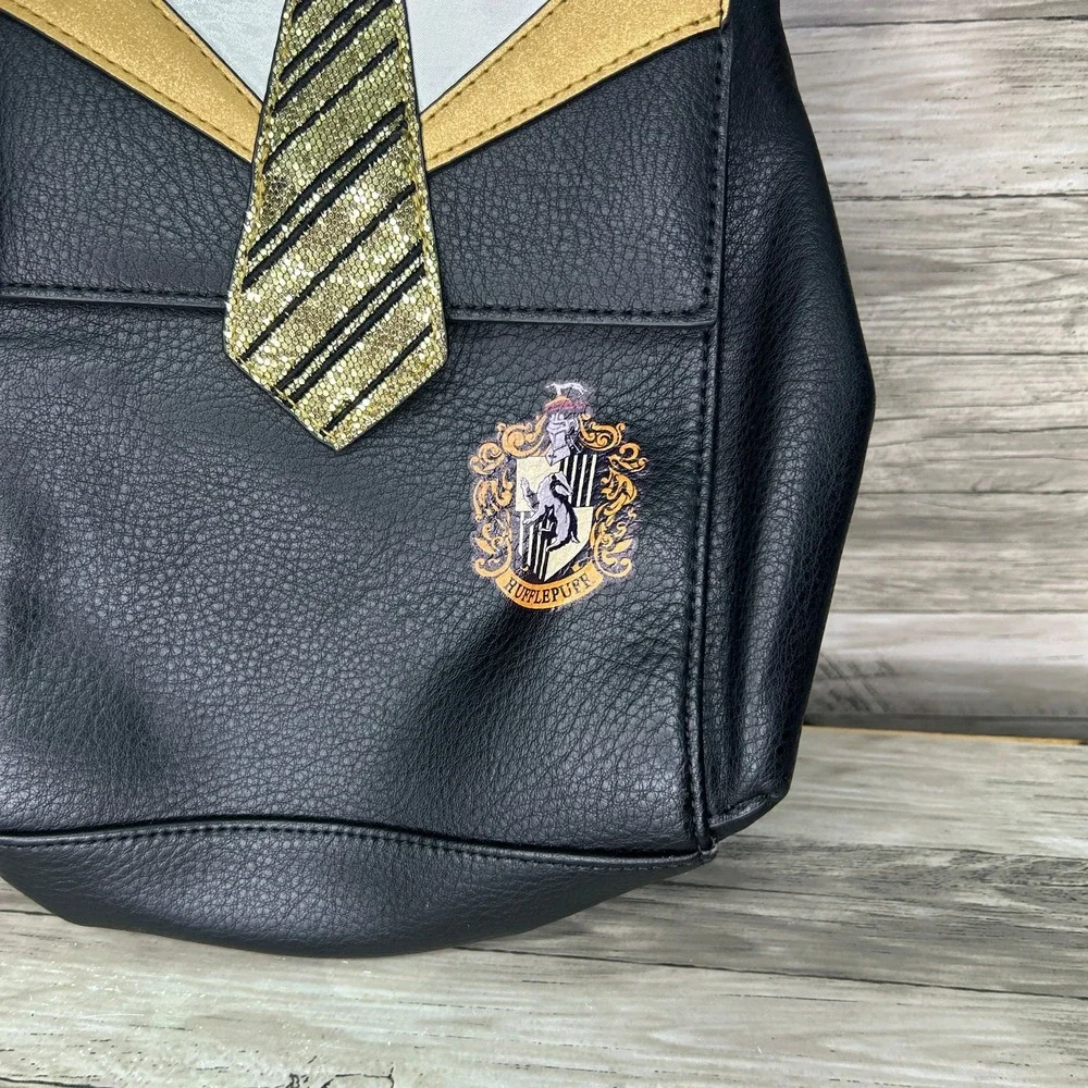 Danielle Nicole Harry Potter Hufflepuff Uniform Mini Backpack Purse Black Gold